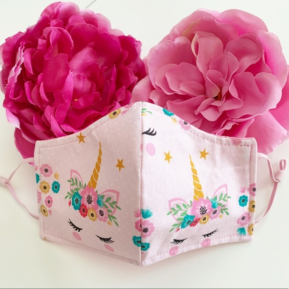 Unicorn Face Mask For Girls - Picture 1 of 3